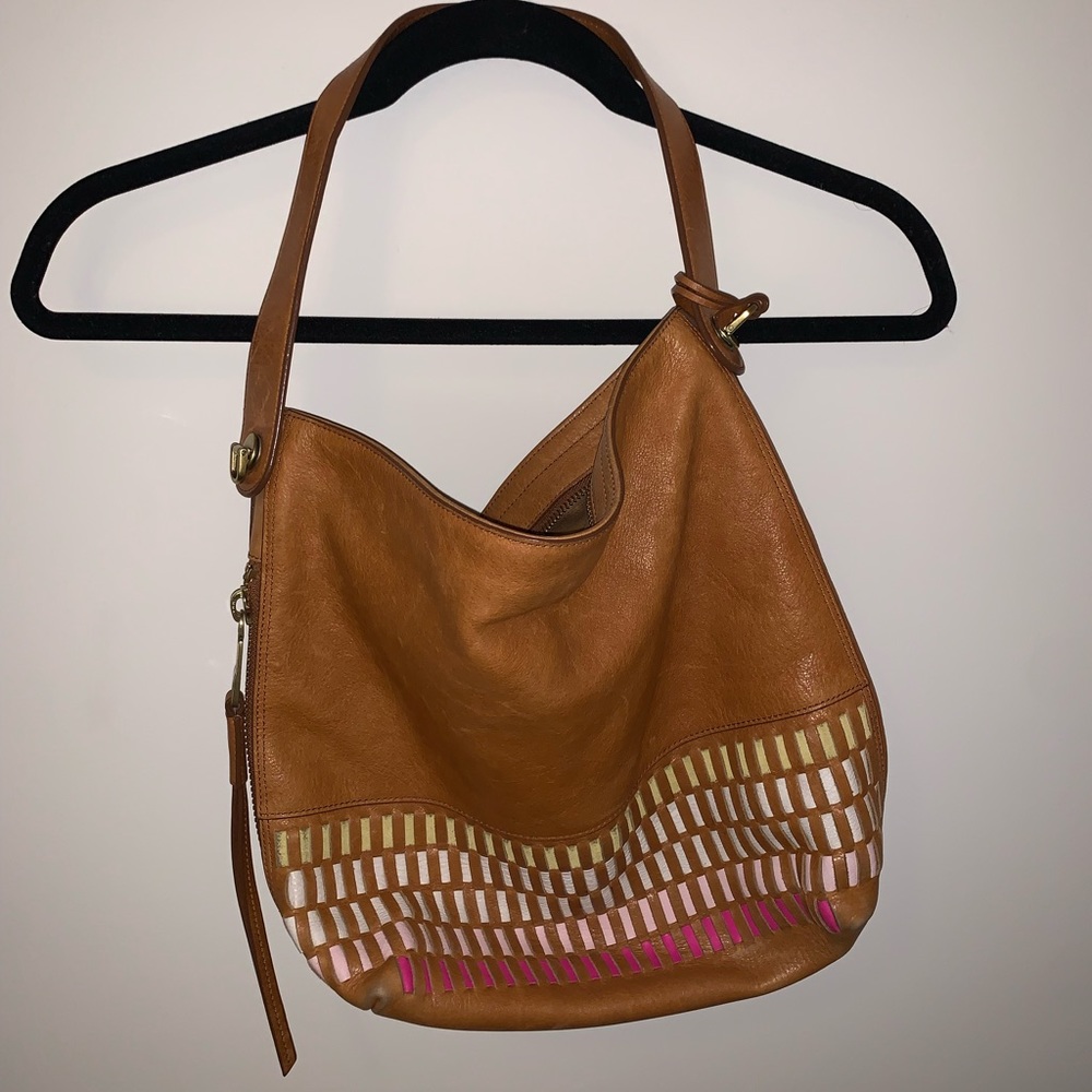 Brown Cowhide Fossil Shoulder Bag